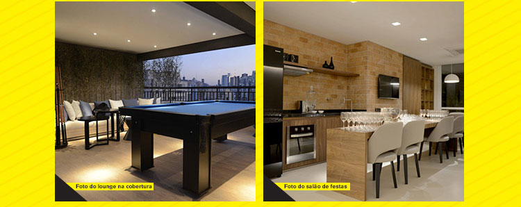 Foto do Lounge na cobertura Foto do salão de festas