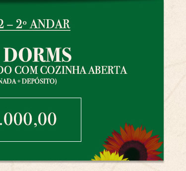 Unidade 22 - 2º andar - 69m² - 2 dormitórios.