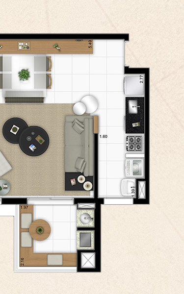 Planta | apartamento de 69m²
