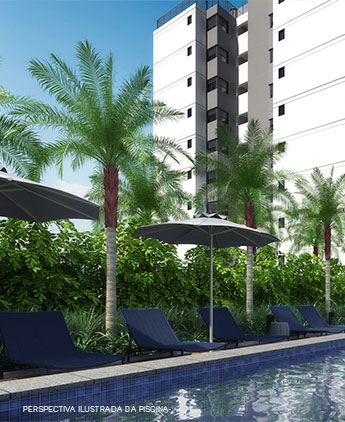 Perspectiva ilustrada da piscina