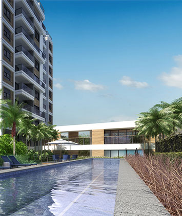 Perspectiva ilustrada da piscina