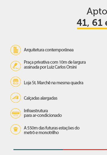 Aptos. de 41, 61 e 81 m²