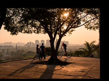 Foto da praça do pôr do sol