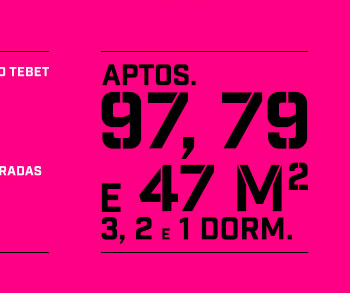aptos de 97, 79 e 47 m2 - 3, 2 e 1 dorm