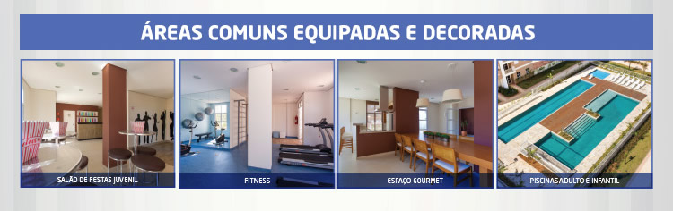 áreas comuns equipadas e decoradas